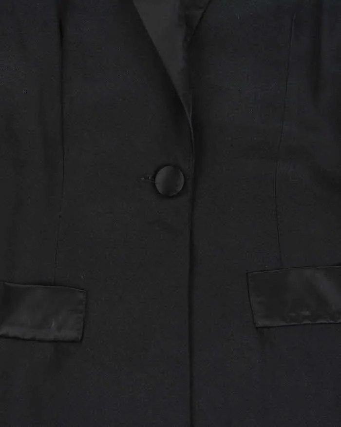 Vintage 1990s Women's Black Sheer Sleeve Belted Party Jacket - M sold by Rokit product image thumbnail 4