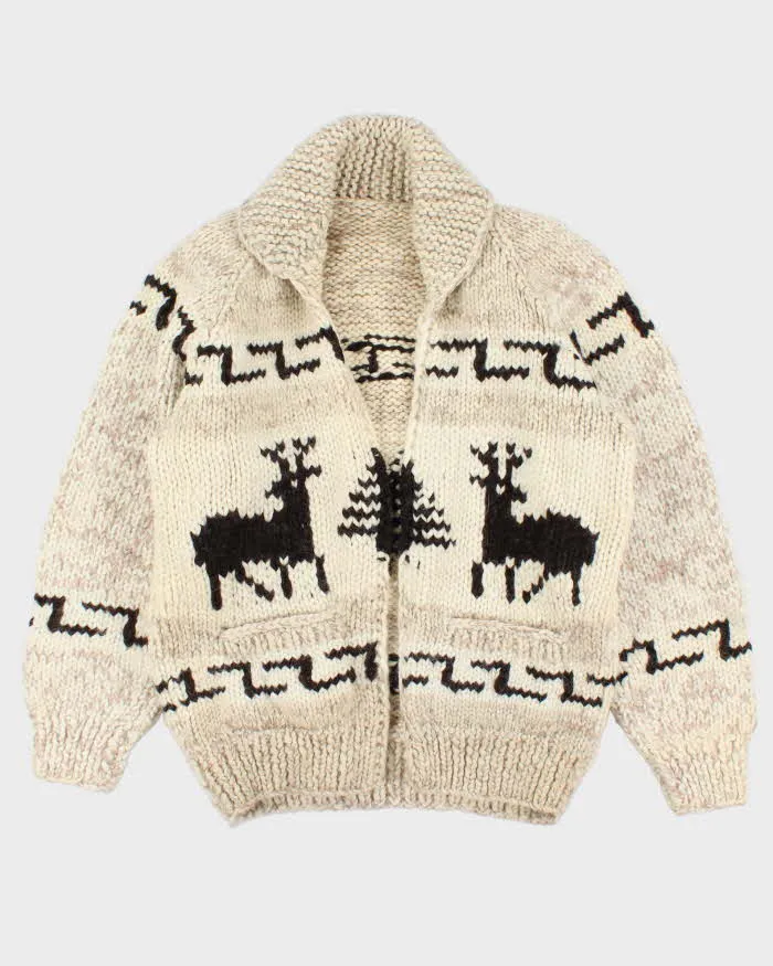Vintage Handknit Cowichan Heavyweight Cardigan - M sold by Rokit