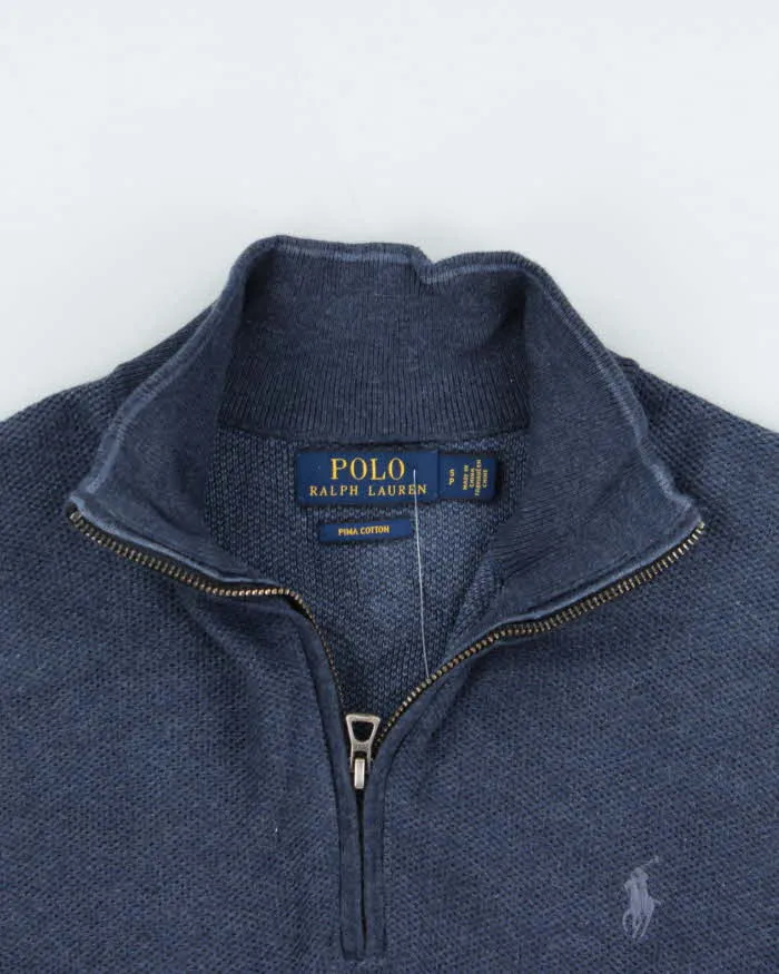 Vintage Polo Ralph Lauren Pima Cotton Quarter-Zip Jumper - S sold by Rokit product image thumbnail 3
