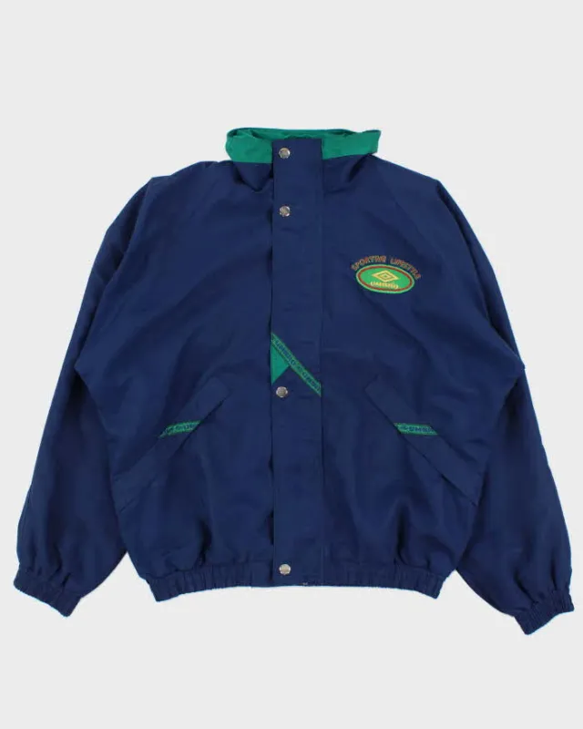Vintage 1990s Umbro Navy Oversized Shell Windbreaker Jacket - XS made by Umbro