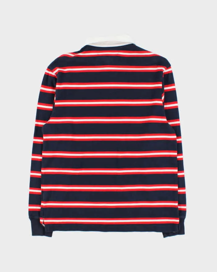 Vintage Tommy Hilfiger Striped Embroidered Cotton Long Sleeve Oversized Rugby Shirt - M sold by Rokit product image thumbnail 2