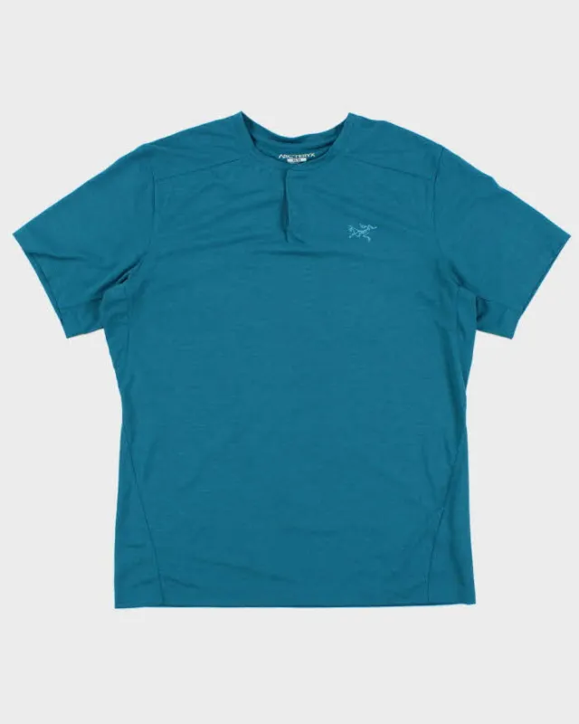 Vintage Arc'teryx Teal Kadem Henley Active T-Shirt - M sold by Rokit