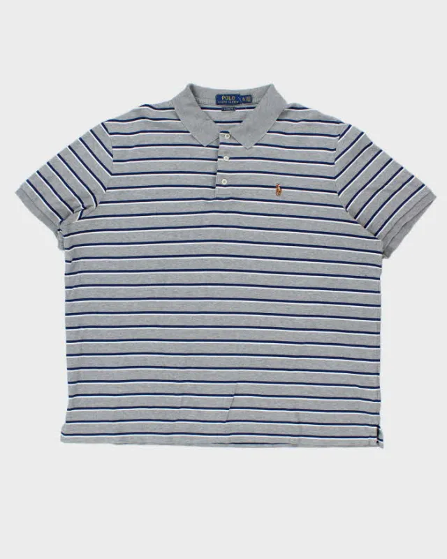 Vintage Polo Ralph Lauren Striped Soft Cotton Classic Fit Polo Shirt - XL sold by Rokit