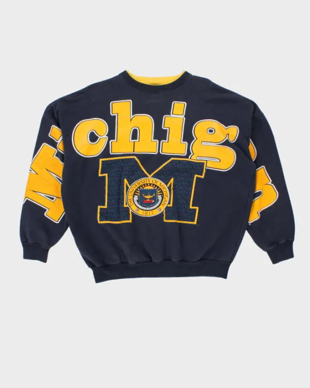 Vintage 1990s University Of Michigan Varsity Oversized Crewneck Sweatshirt - M sold by Rokit