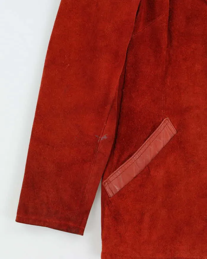 Vintage 1970s Women's Texas Burnt Orange Suede Leather Jacket - L sold by Rokit product image thumbnail 4