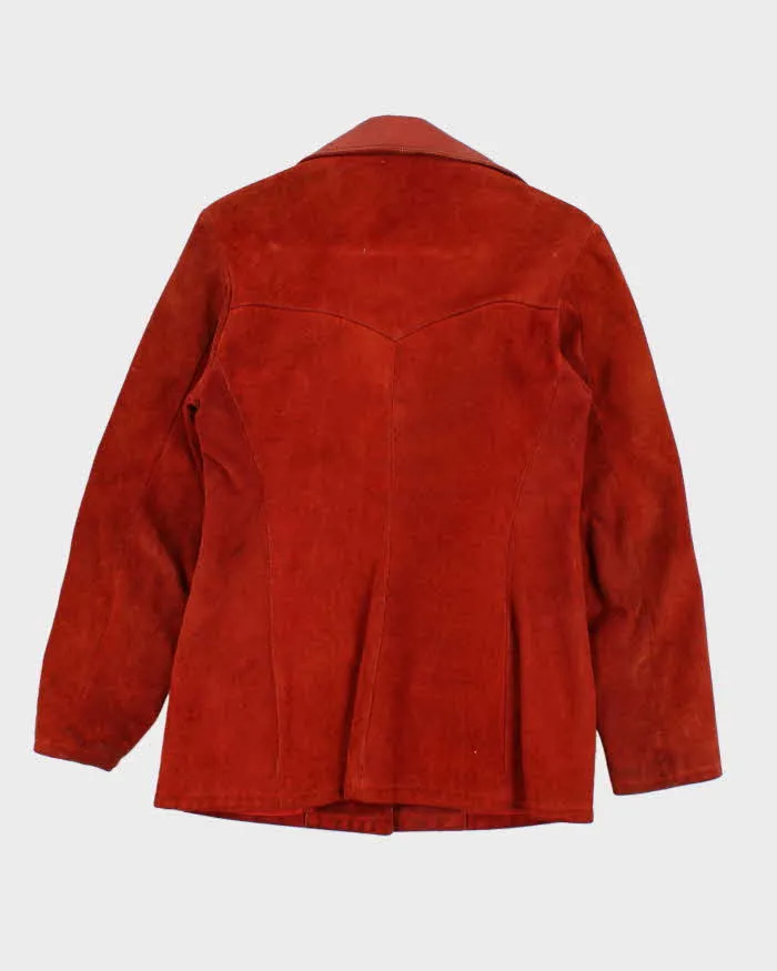 Vintage 1970s Women's Texas Burnt Orange Suede Leather Jacket - L sold by Rokit product image thumbnail 2