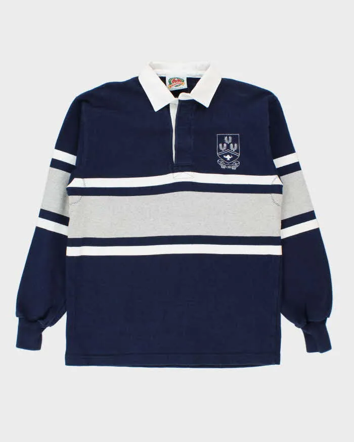 Vintage 1990s Barbarian Striped Heavyweight Long Sleeve Rugby Shirt - M sold by Rokit