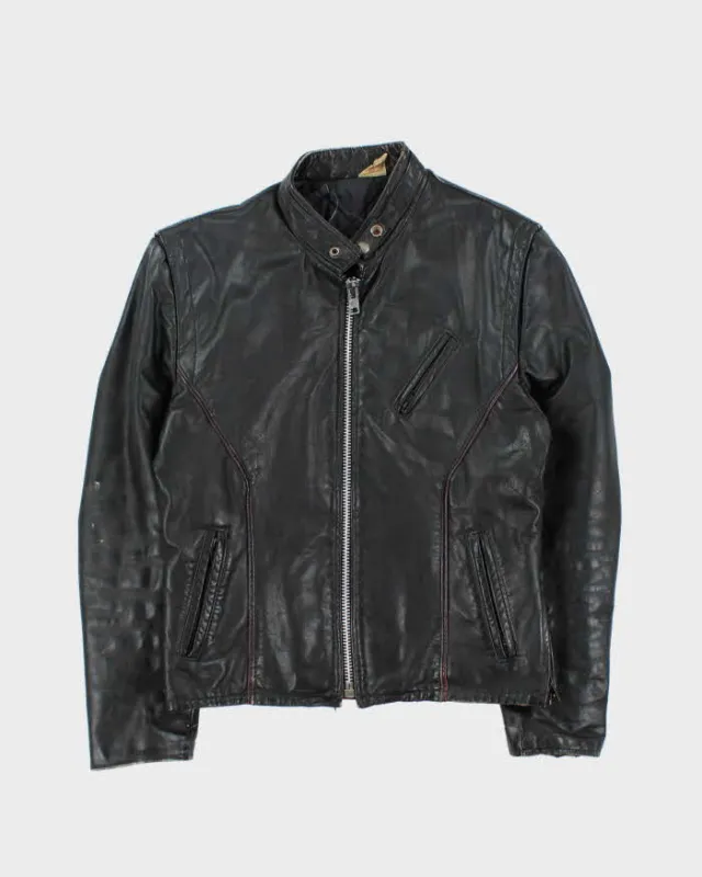 Vintage Cafe Racer Leather Jacket - S sold by Rokit