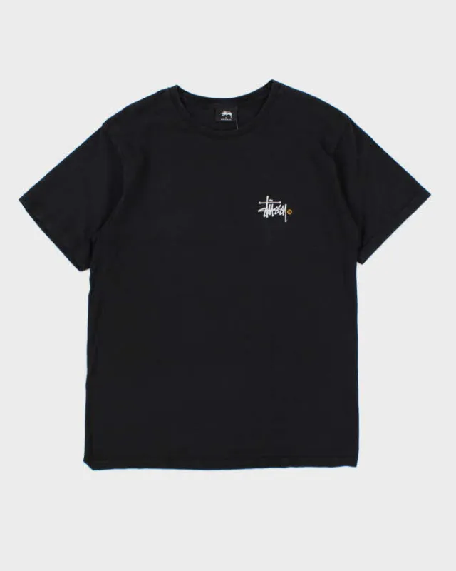 Vintage Stussy Cracked Print Black Short Sleeve T-Shirt - S sold by Rokit