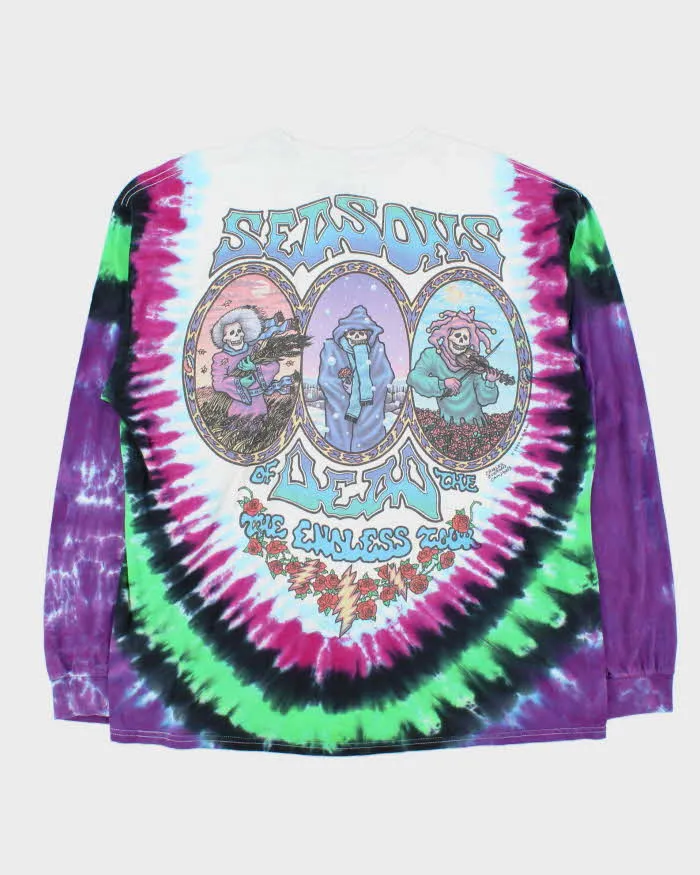 Vintage Liquid Blue Print Tag Grateful Dead Seasons Of The Dead Tie-Dye Long Sleeve T-Shirt - XL sold by Rokit product image thumbnail 2