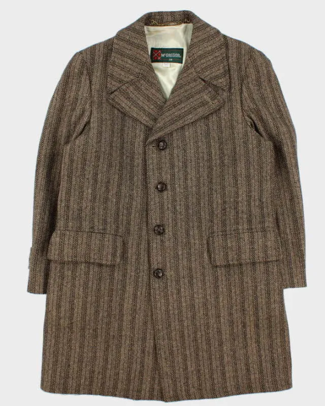 Vintage 1960s McGregor Union Made Herringbone Oversized Wool Overcoat - M sold by Rokit