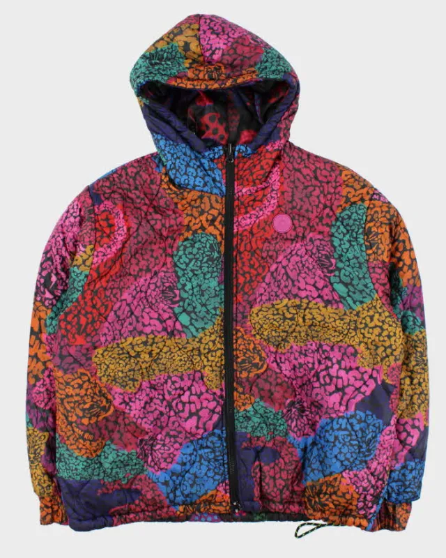 Vintage Farm Rio Multicoloured Patterned Reversible Unisex Hooded Oversized Puffer Jacket - L sold by Rokit