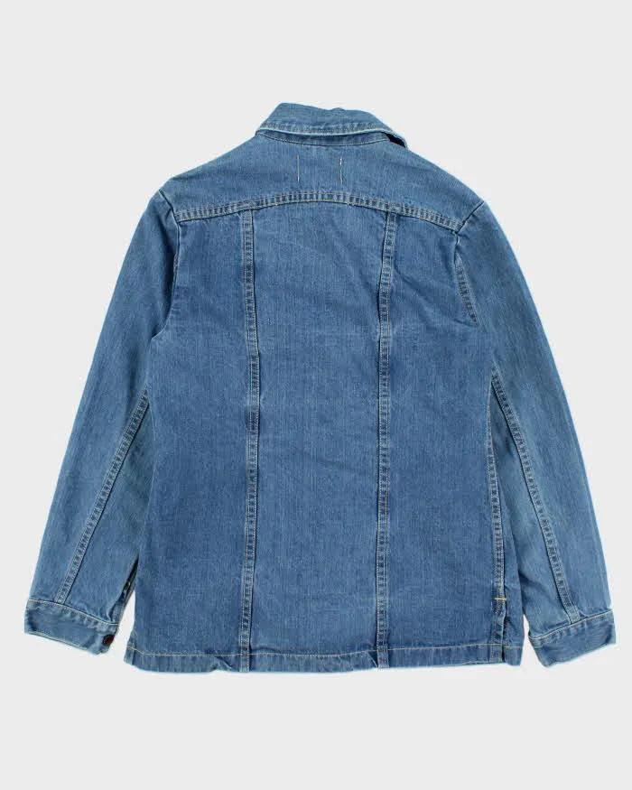 Vintage 1970s Wrangler Dog Tooth Collar Snap Button Denim Over Shirt - S sold by Rokit product image thumbnail 2