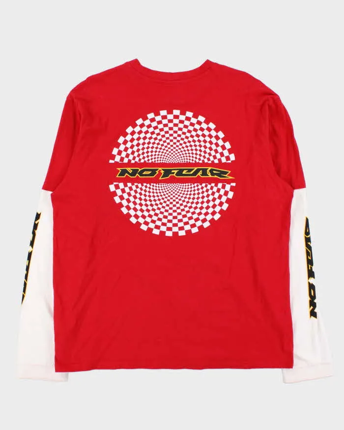 Vintage Y2K No Fear Layered Logo Long Sleeve T-Shirt - L sold by Rokit product image thumbnail 2