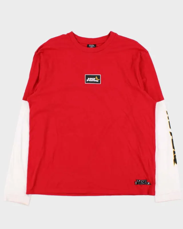 Vintage Y2K No Fear Layered Logo Long Sleeve T-Shirt - L sold by Rokit