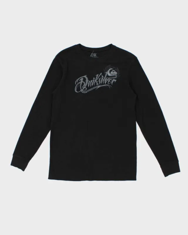 Vintage Y2K 00s Quiksilver Spell Out Long Sleeve Waffle T-Shirt - L made by Rokit