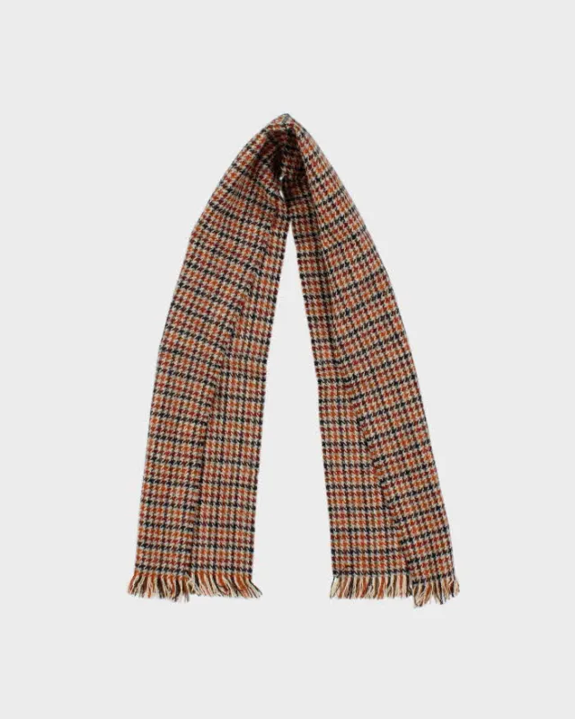 Vintage 1990s Harris Tweed Hand Woven Houndstooth Wool Scarf sold by Rokit
