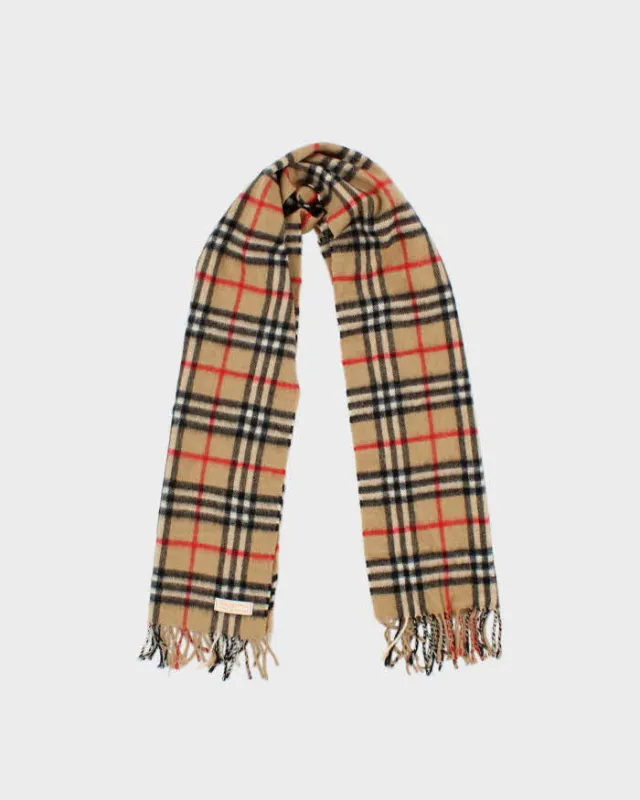 Vintage 1980s Burberrys Nova Check Cashmere Scarf made by Burberry