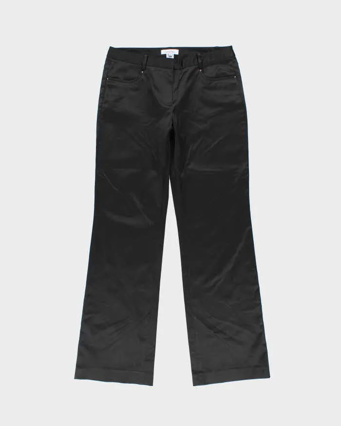 Vintage Y2K 00s Women's Calvin Klein Satin Low Rise Flared Trousers - W30 L32 sold by Rokit