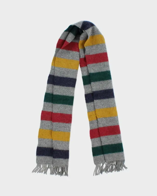 Vintage 00s Hudson's Bay Johnstons Of Eligin Classic Wool Fringed Scarf sold by Rokit