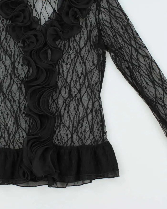 Vintage Y2k 00s Ness Ruffle Mesh Top - S sold by Rokit product image thumbnail 3