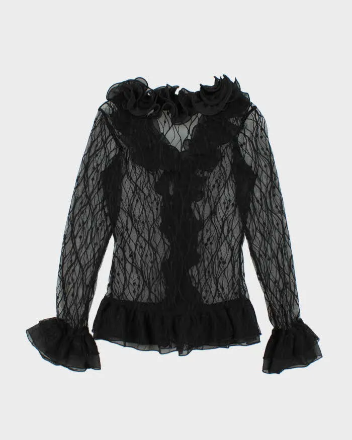 Vintage Y2k 00s Ness Ruffle Mesh Top - S sold by Rokit product image thumbnail 2