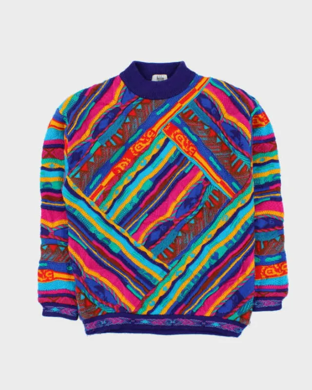 Vintage 1990s Modigilani Multicoloured 3D Textured Pure Wool Knit Sweater - M sold by Rokit