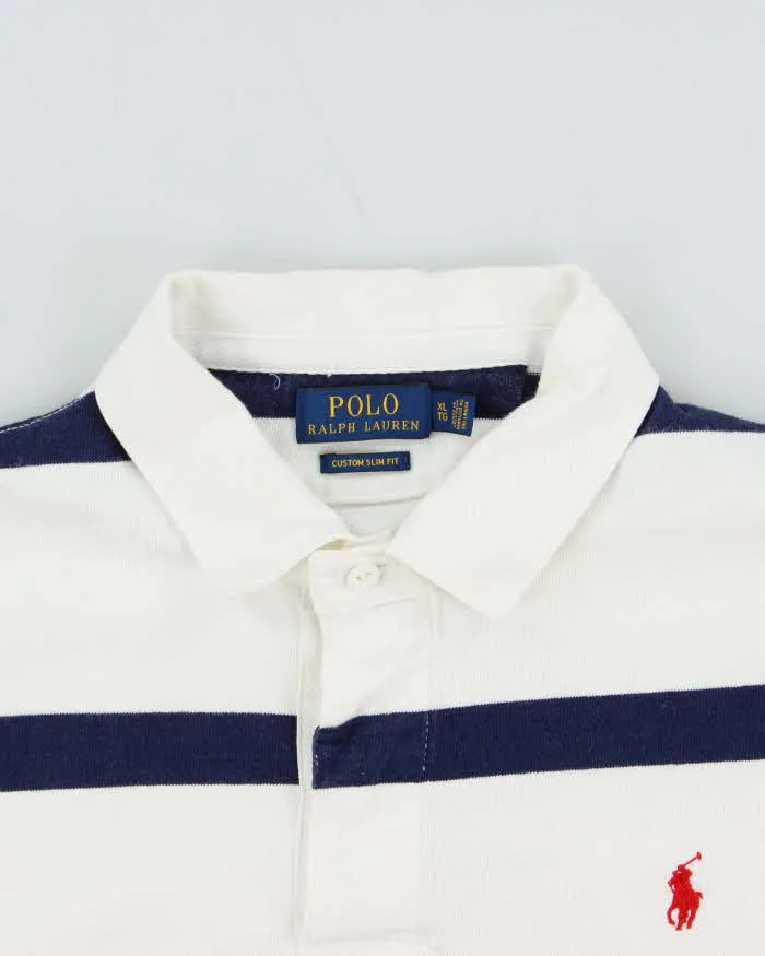 Vintage Polo Ralph Lauren Striped Custom Slim Fit Rugby Shirt - XL sold by Rokit product image thumbnail 3