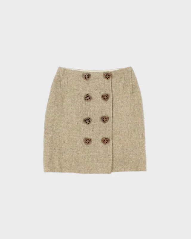Vintage 90s Moschino Nature Friendly Wool Skirt - XXS sold by Rokit