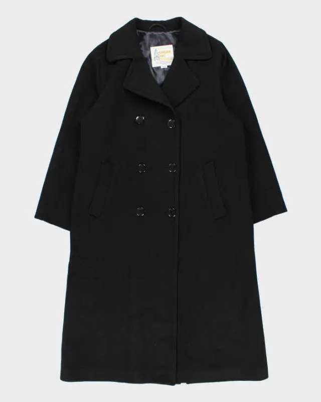 Vintage 1990s Women's Black London Fog Kensington Wool Oversized Trench Coat - XL made by London Fog