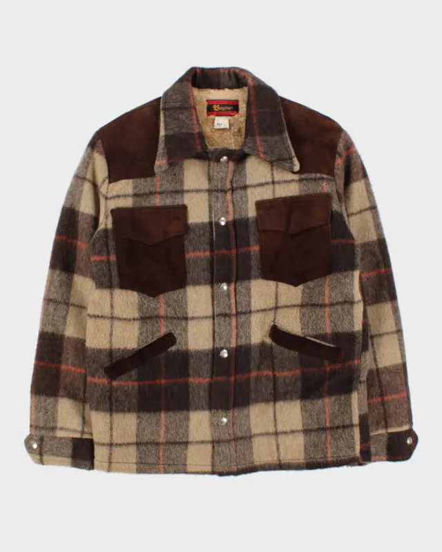 Vintage 1970s Baymart Wool Plaid Sherpa Lined Workwear Jacket - S sold by Rokit