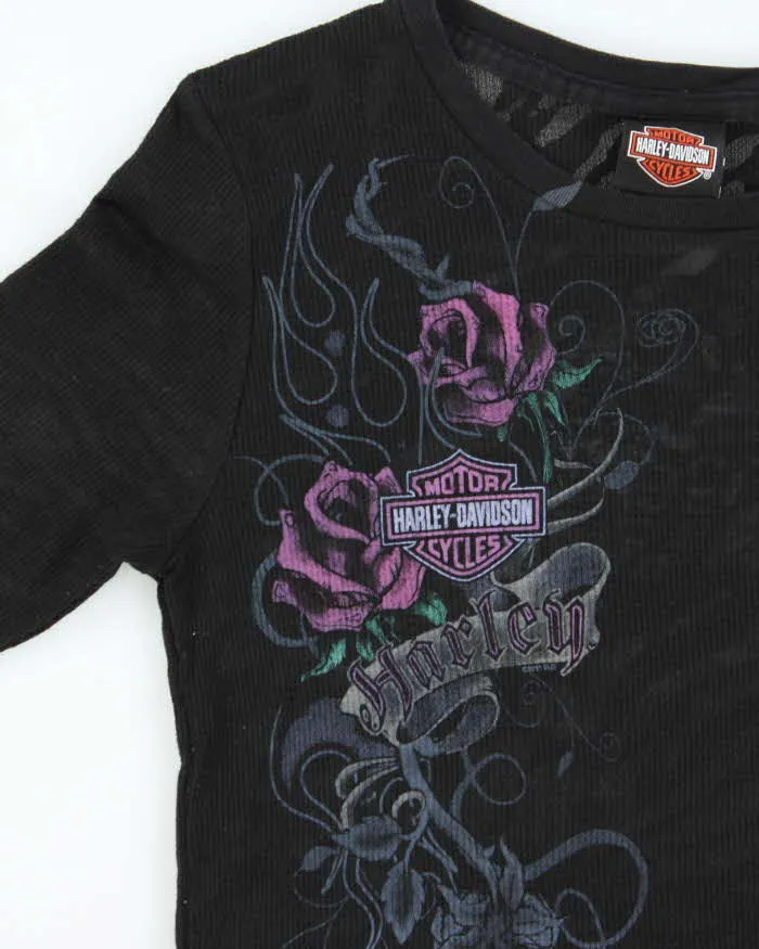 Vintage Women's Y2K Harley Davidson NY Waffle Knit Long Sleeve T-Shirt - L sold by Rokit product image thumbnail 4