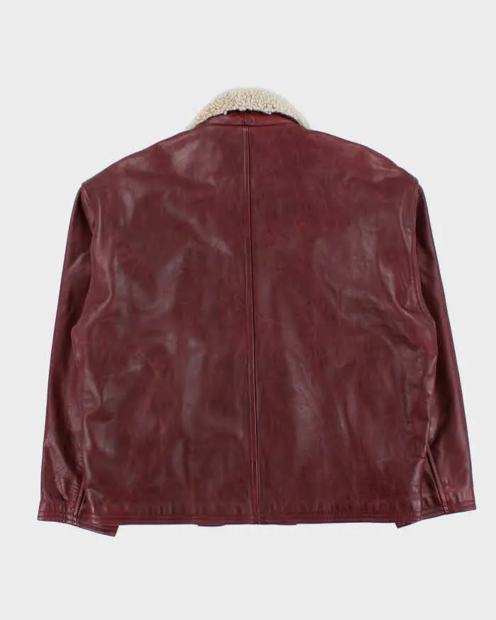 Vintage 1990s Maroon Arcobaleno Japanese Made Boxy Leather Moto Jacket - M sold by Rokit product image thumbnail 2