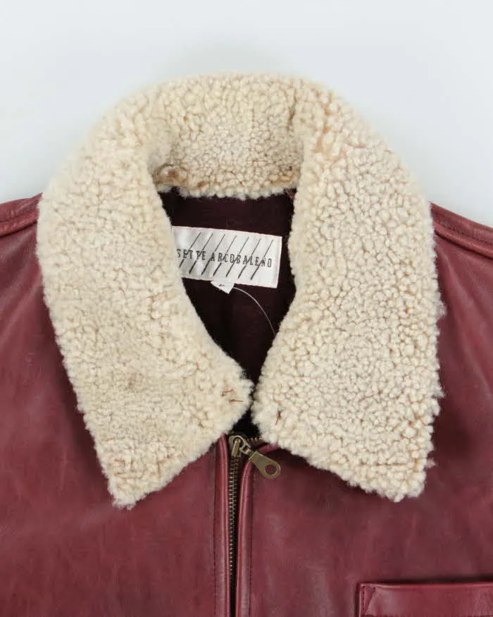 Vintage 1990s Maroon Arcobaleno Japanese Made Boxy Leather Moto Jacket - M sold by Rokit product image thumbnail 3
