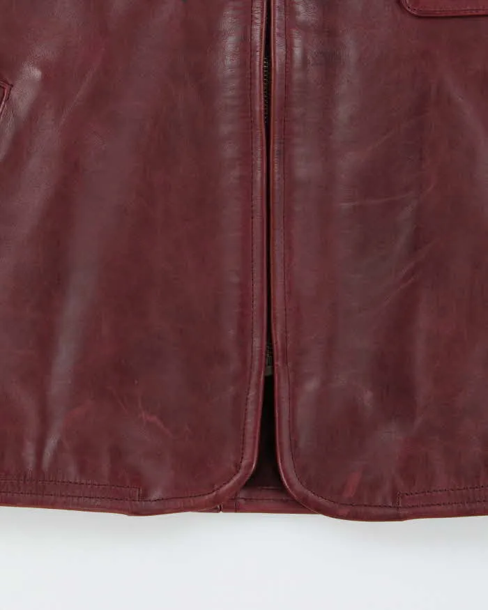 Vintage 1990s Maroon Arcobaleno Japanese Made Boxy Leather Moto Jacket - M sold by Rokit product image thumbnail 5