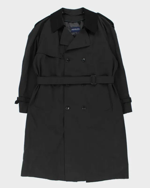 Vintage 1990s Oscar De La Renta Black Weatherproof Oversized Trench Coat - XL sold by Rokit