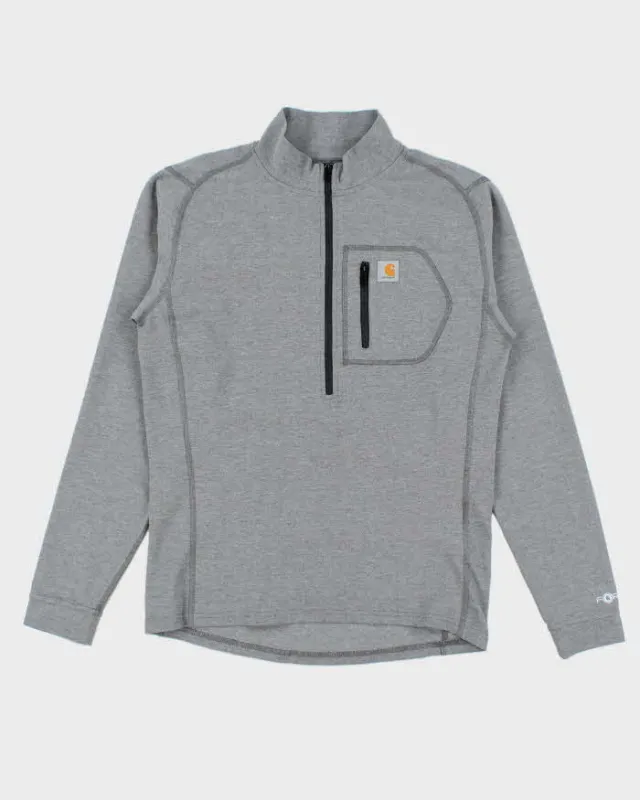 Vintage Carhartt Force Poly Quarter-Zip Fleece - S sold by Rokit