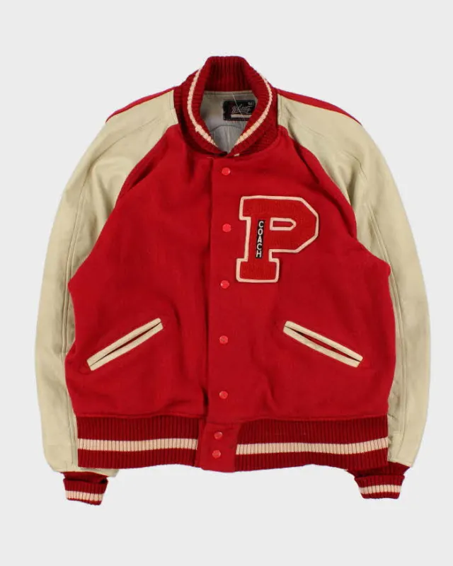 Vintage 1960s Whiting LA Pirates Football Wool Leather Varsity Bomber Jacket - XL sold by Rokit