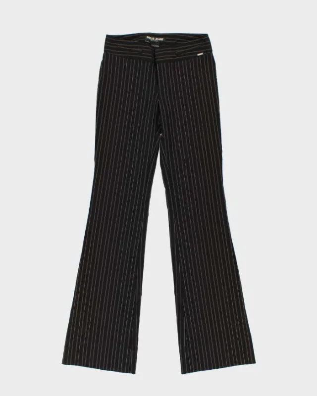 Vintage Y2K 00s Guess Pinstriped Flared Trousers - W28 L34 sold by Rokit