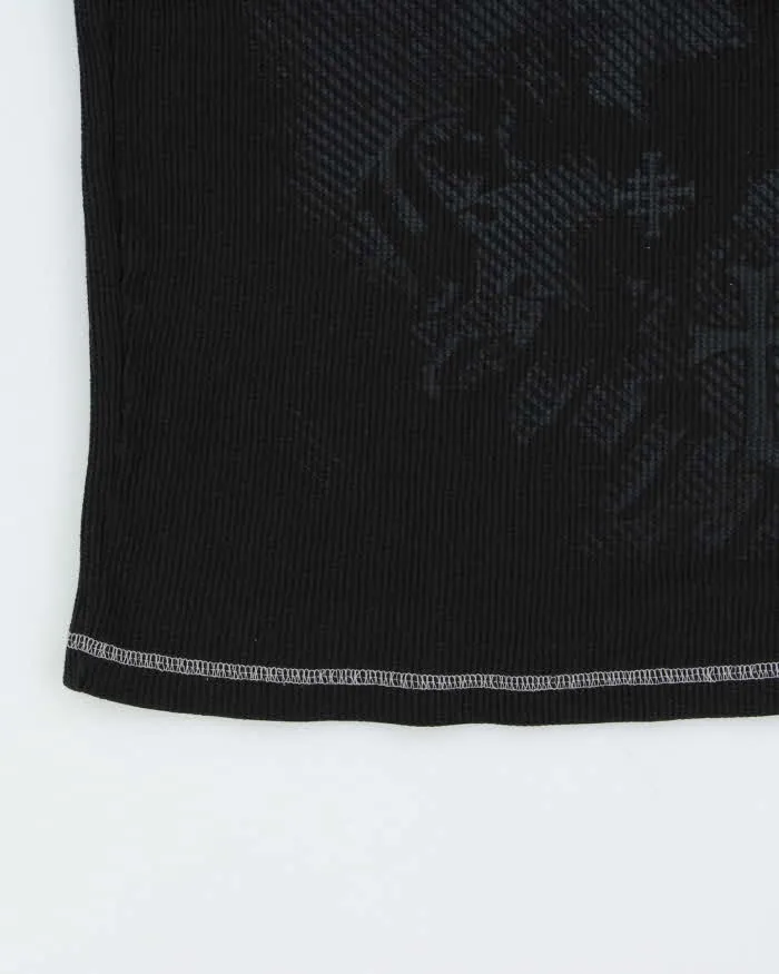 Vintage Y2K 00s Gothic Long Sleeve Waffle Knit T-Shirt - L sold by Rokit product image thumbnail 5