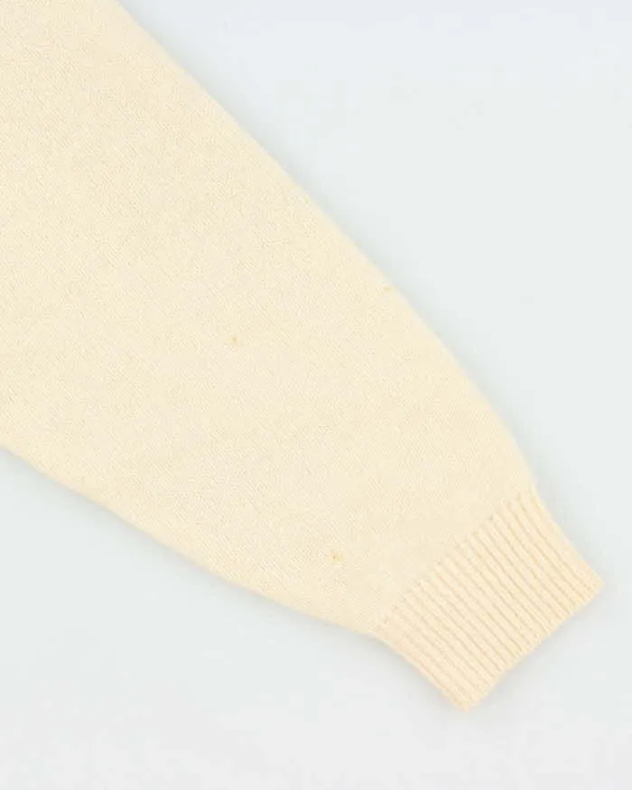Vintage 1990s Cream Cashmere Wool Blend Collared Knit Jumper - L sold by Rokit product image thumbnail 5