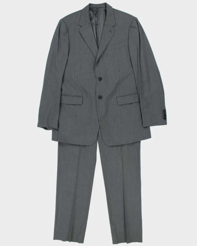 Vintage 00s Prada Pinstriped Wool Two-Piece Straight Leg Suit - XXL sold by Rokit