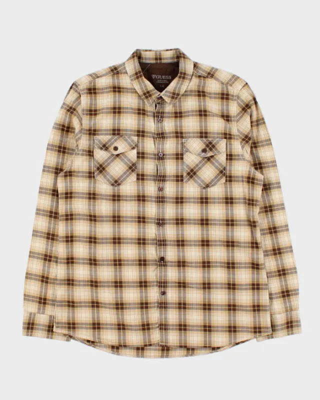 Vintage Y2K 00s Guess Plaid Long Sleeve Flannel Shirt - L sold by Rokit
