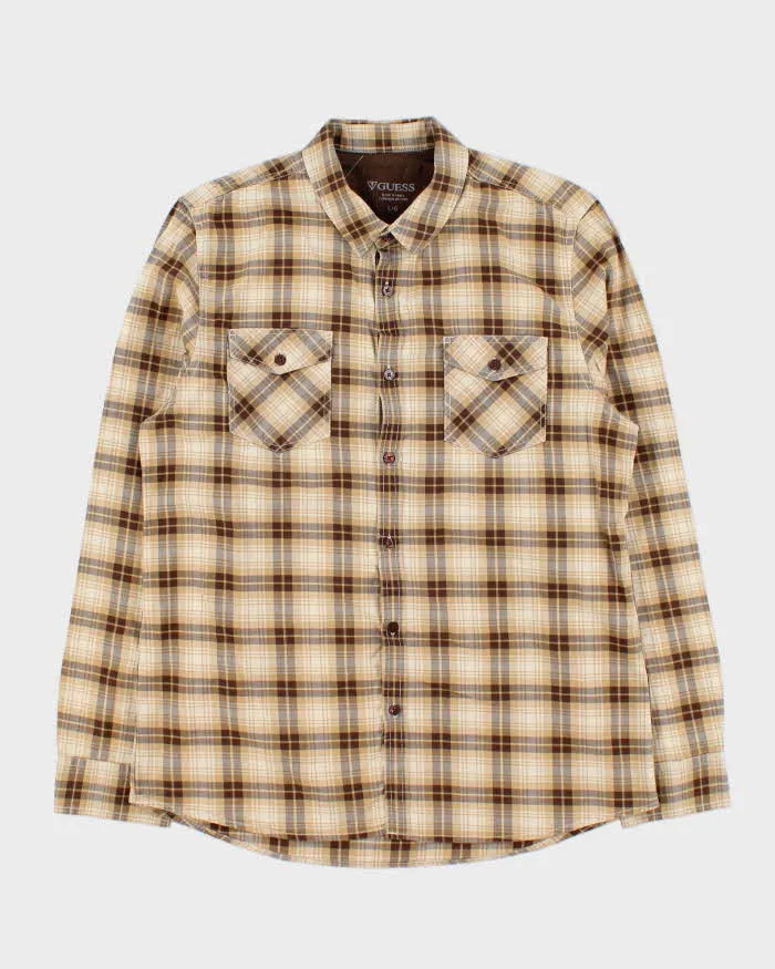 Vintage Y2K 00s Guess Plaid Long Sleeve Flannel Shirt - L sold by Rokit