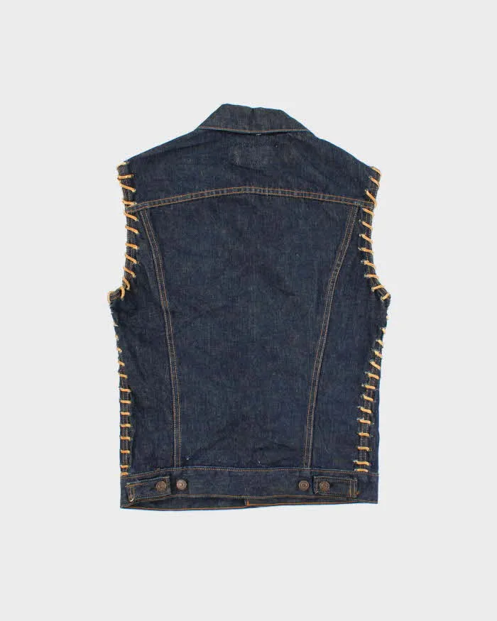 Vintage 1960s Levi's Big E Type III Leather Laced Selvidge Denim Sleeveless Jacket - M sold by Rokit product image thumbnail 2