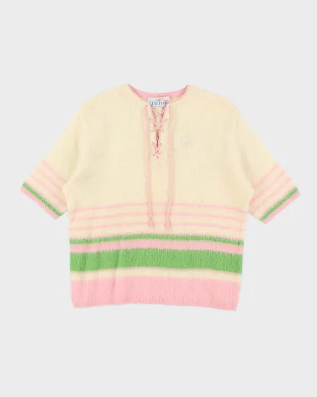 Vintage 60s Jantzen Mohair & Wool Blend Lace-up Jumper - L sold by Rokit