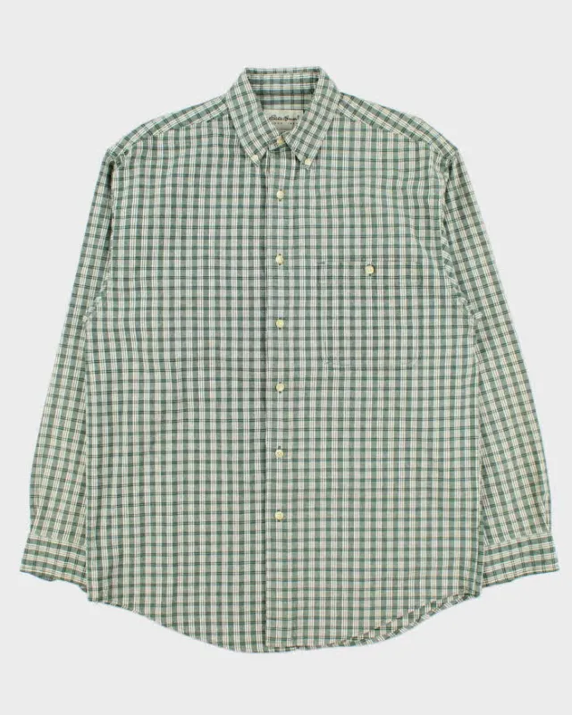 Vintage 1990s Eddie Bauer Plaid Heavyweight Oversized Long Sleeve Flannel Shirt - M sold by Rokit