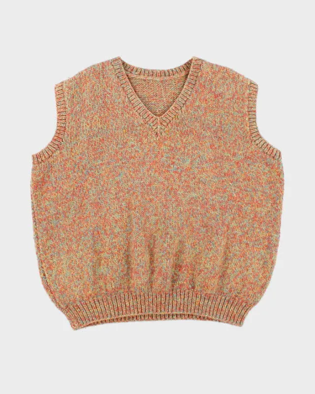Vintage 1990s Chunky V-Neck Boxy Knit Sweater Vest - L sold by Rokit