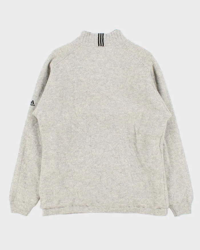 Vintage Y2K 00s Adidas Pure Wool Quarter-Zip Knit Pullover - L sold by Rokit product image thumbnail 2