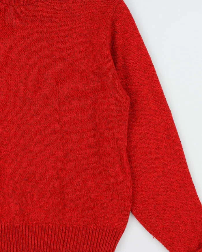 Vintage 1970s Speckled Yarn Red Wool Crewneck Jumper - L sold by Rokit product image thumbnail 3